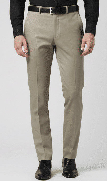 Beige Green Formal Trouser