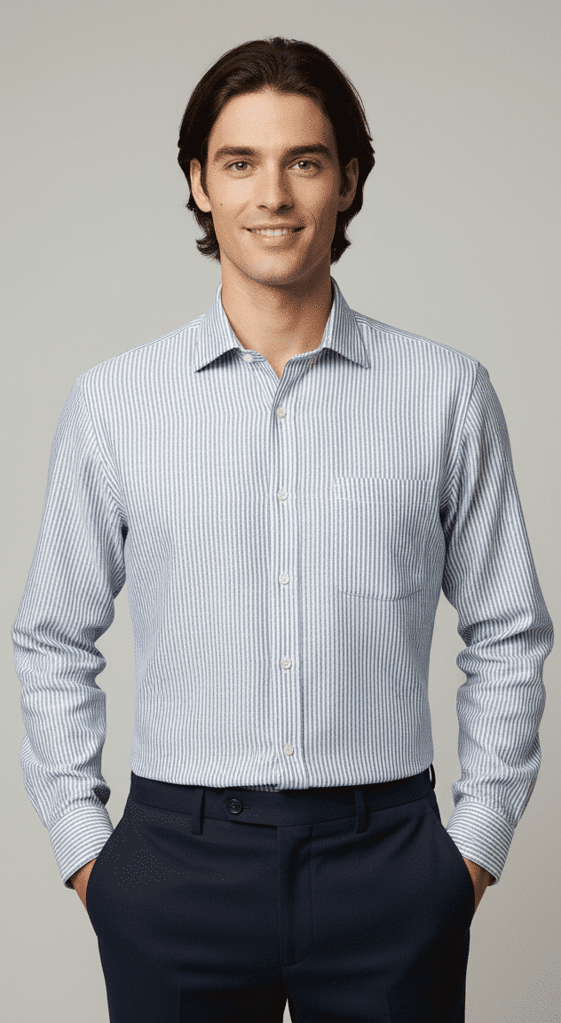 Blue Striped Linen Shirt
