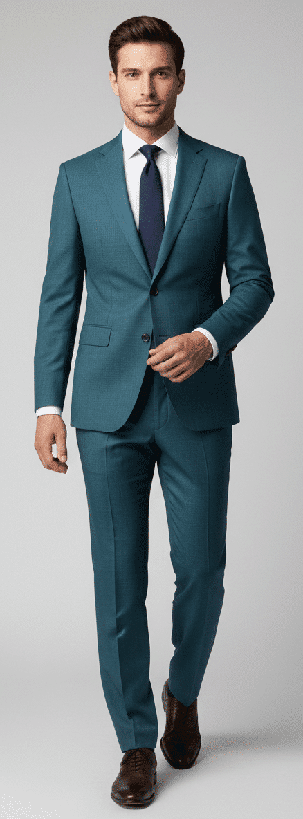 Teal Blue Suit