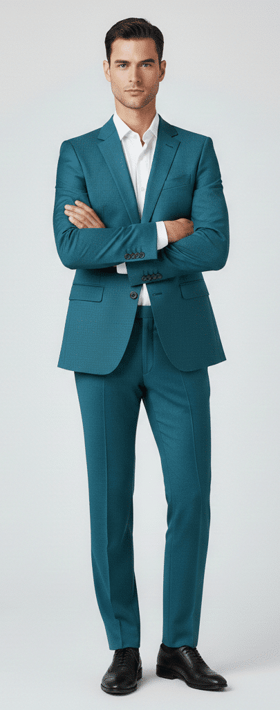 Emerald Teal Green Suit