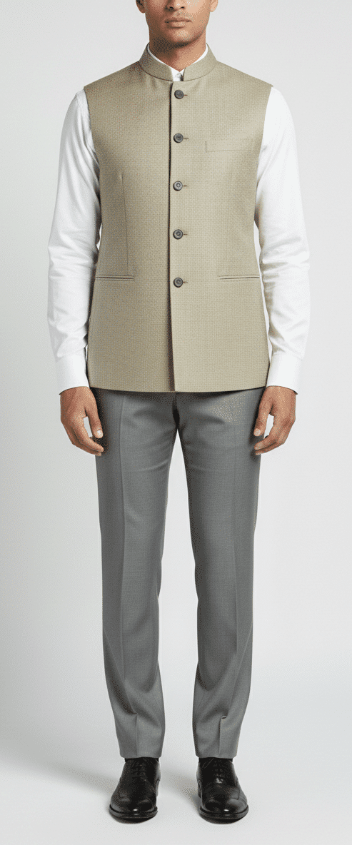 Classic Beige Nehru Jacket