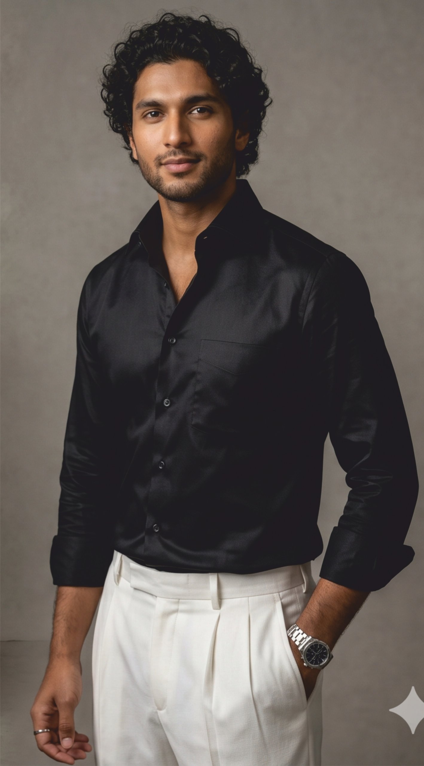 Premium Black 70s Giza Cotton Shirt for Men – Luxury Solid Formal & Party Wear Shirt