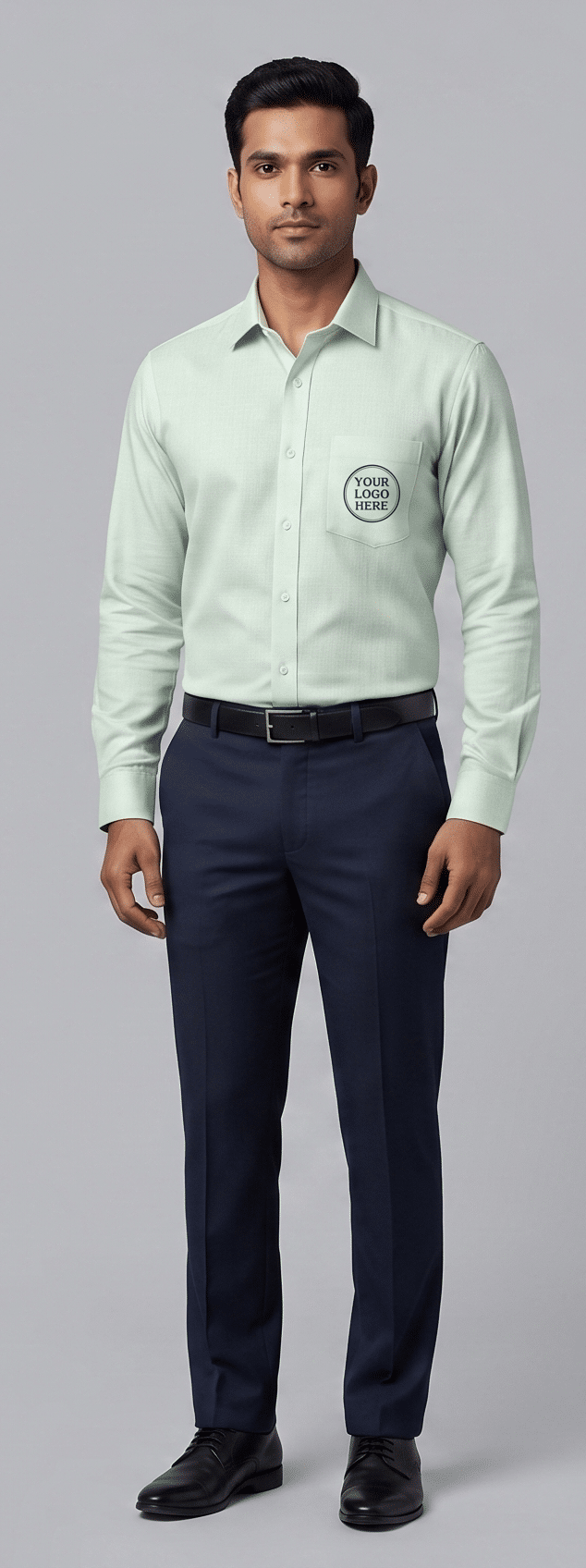 Executive Mint Green Corporate Uniform Set – PC Blend 85:15 Shirt & TR Trouser