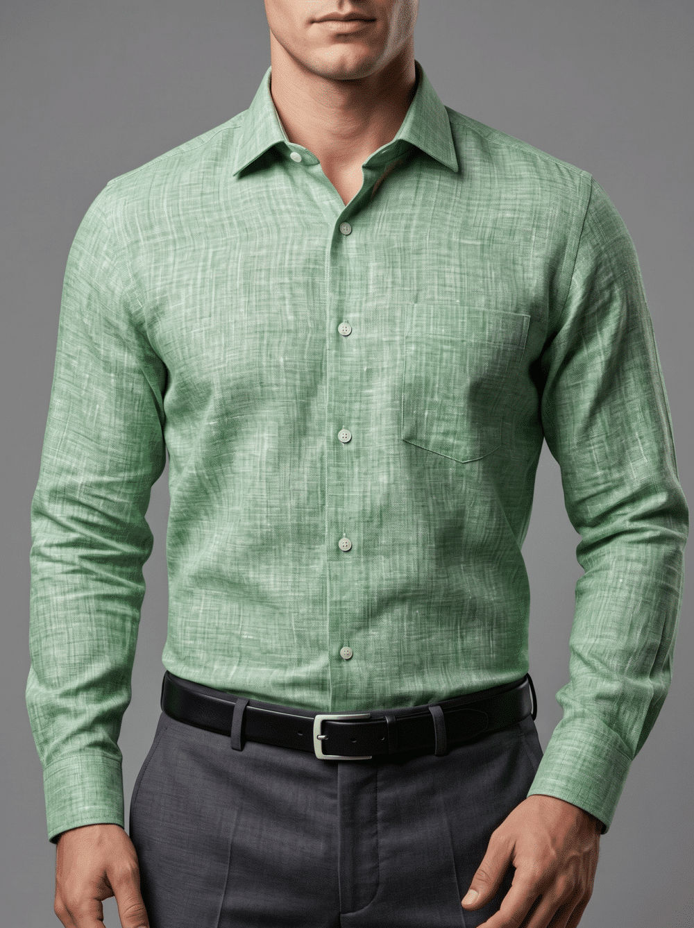 Klassic Menz Mint Breeze – Premium Linen Shirt
