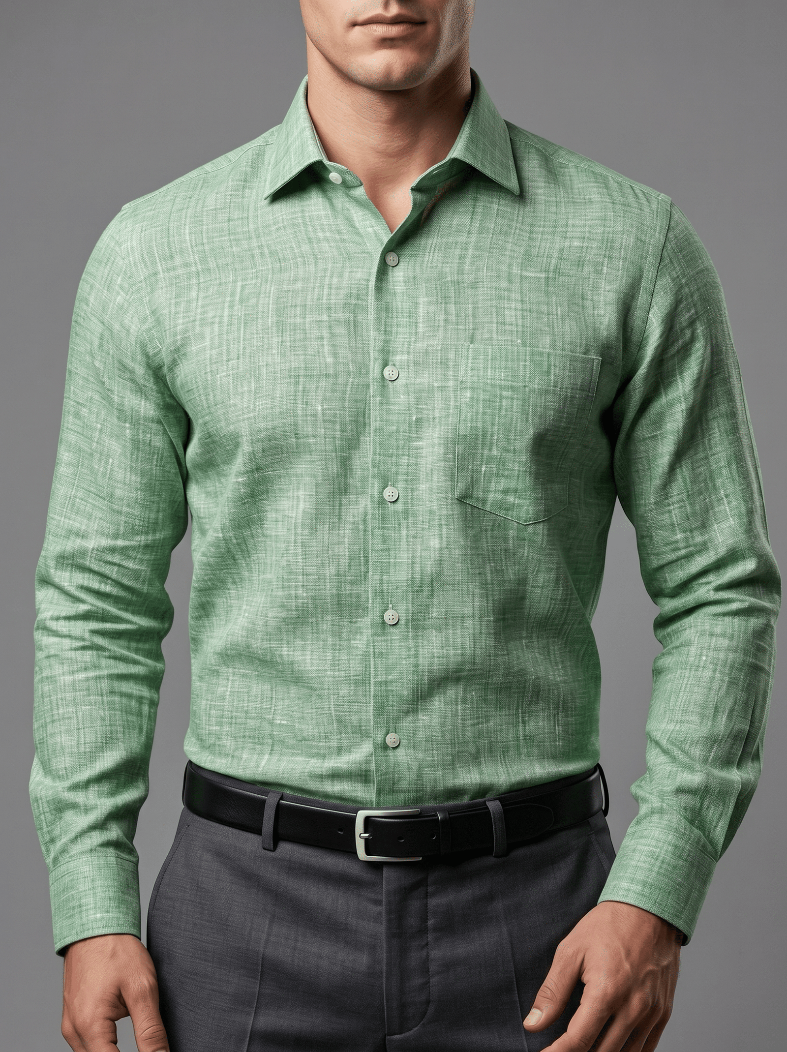 Klassic Menz Mint Breeze – Premium Linen Shirt
