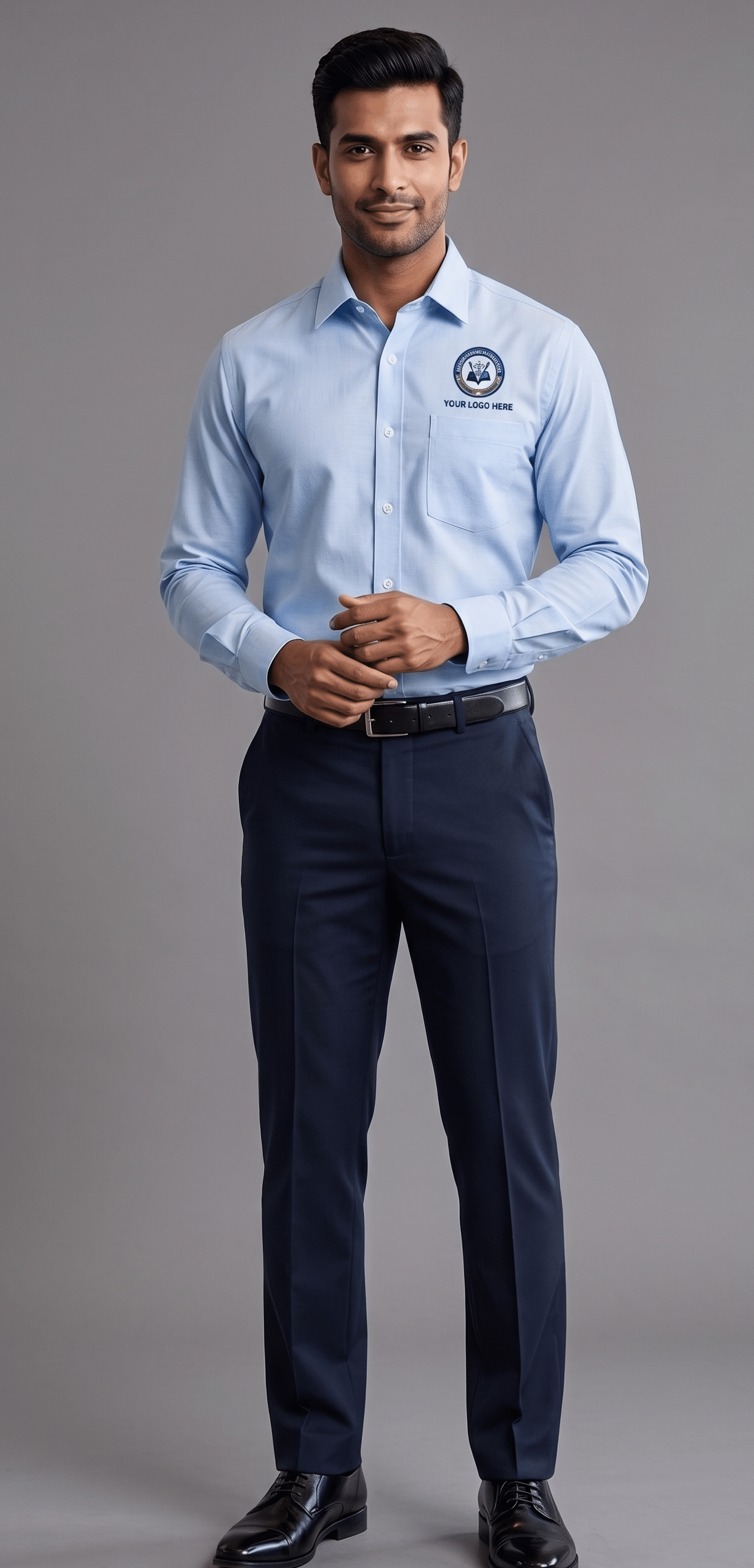 Executive Ice Blue Corporate Uniform Set – PC Blend 50:50 (Shirt & Trouser)