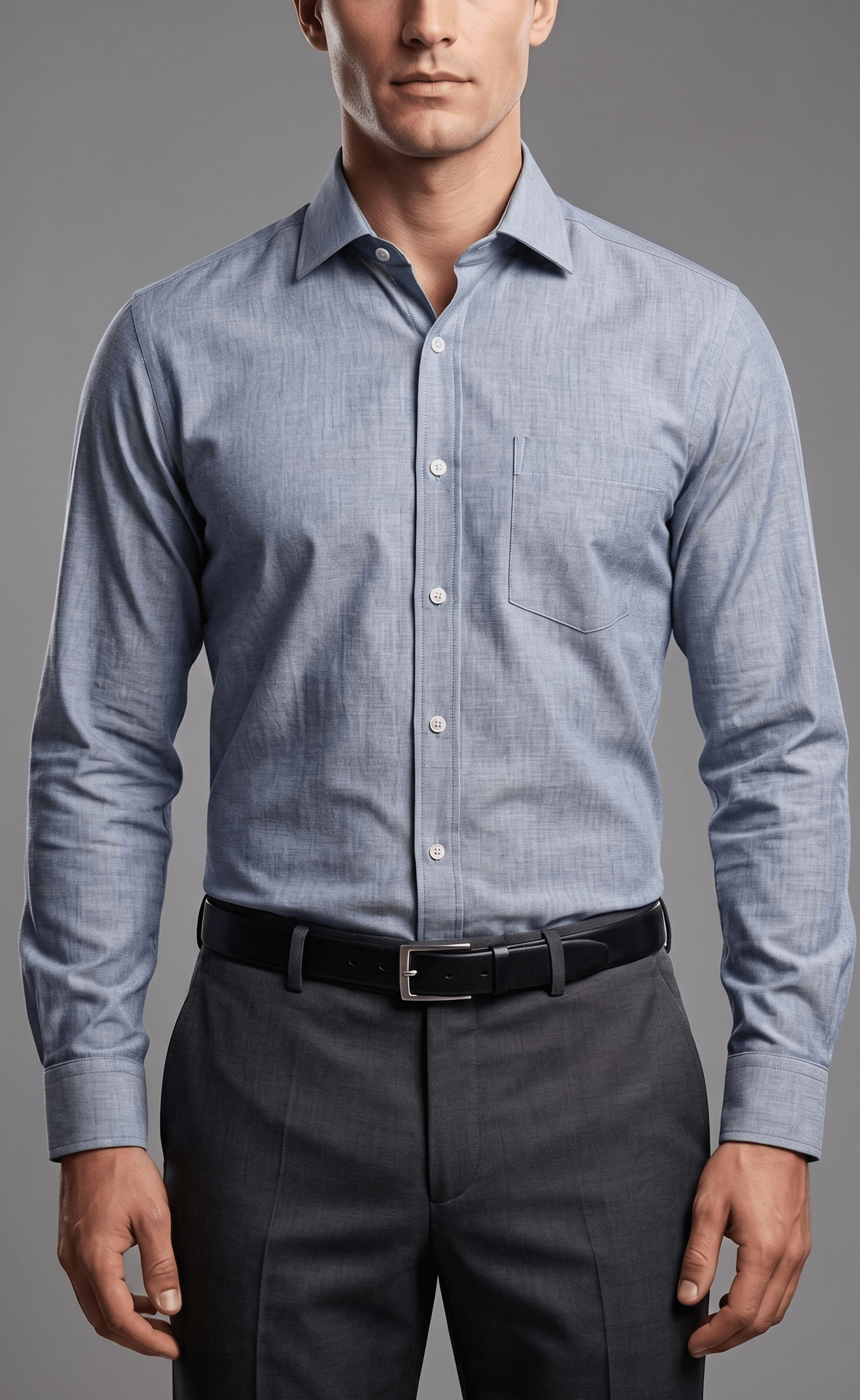 Premium Sky Blue Cotton Formal Shirt for Men | Klassic Menz