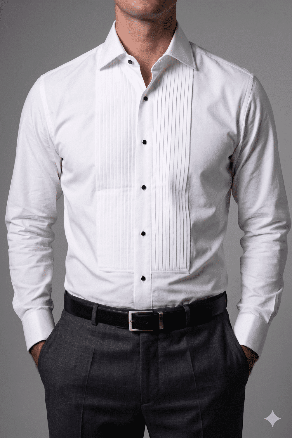 Klassic Menz Signature White Tuxedo Shirt – Premium Formal Dress Shirt for Men