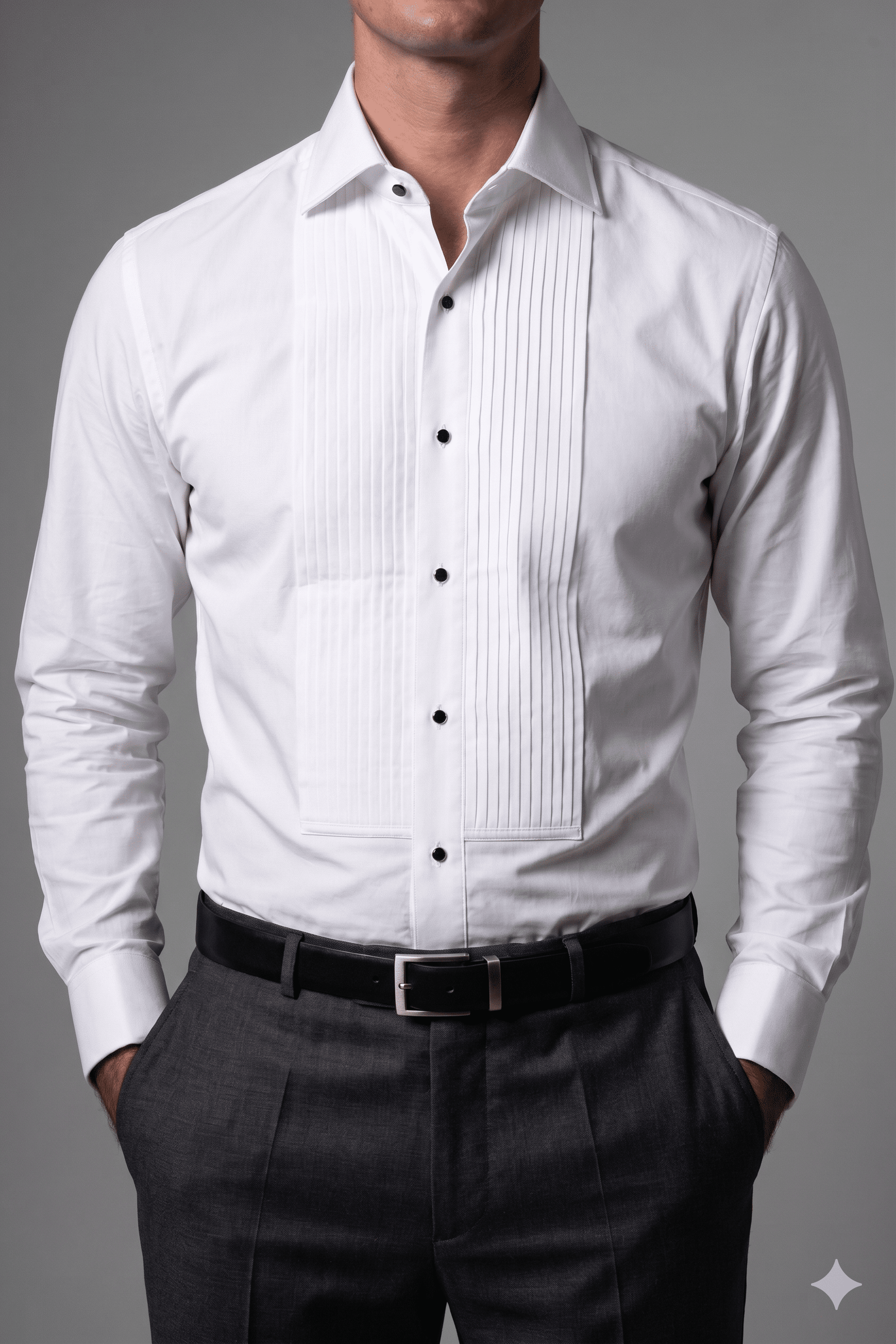 Klassic Menz Signature White Tuxedo Shirt – Premium Formal Dress Shirt for Men
