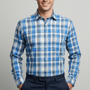 Blue Check Linen Shirt
