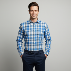 Blue Check Linen Shirt