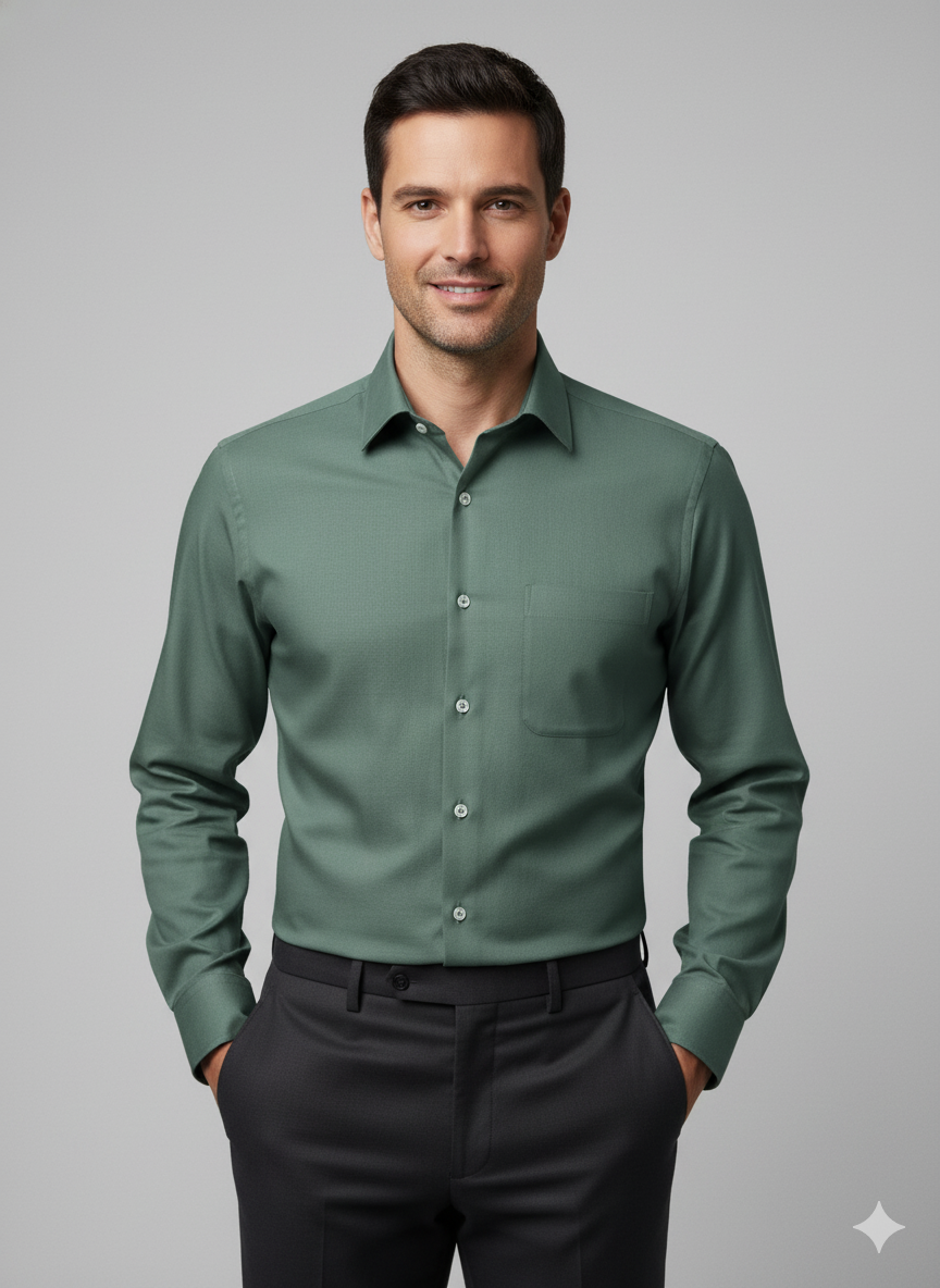 Olive Green Linen Shirt
