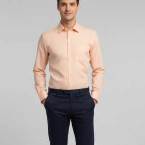 Peach Polka Dot cotton Shirt